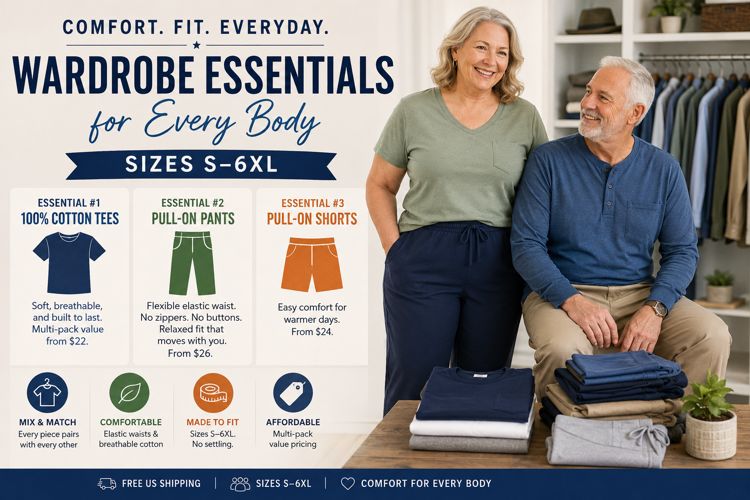 Plus Size &amp; Senior Wardrobe Essentials: Build a Comfortable Everyday Wardrobe