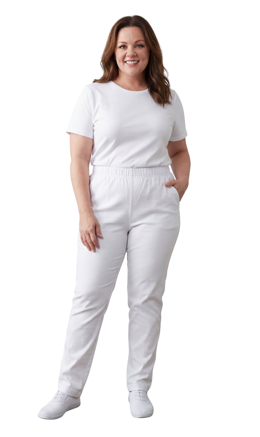 Women's Lightweight Pull-On Denim Jeans with Elastic Waist 37