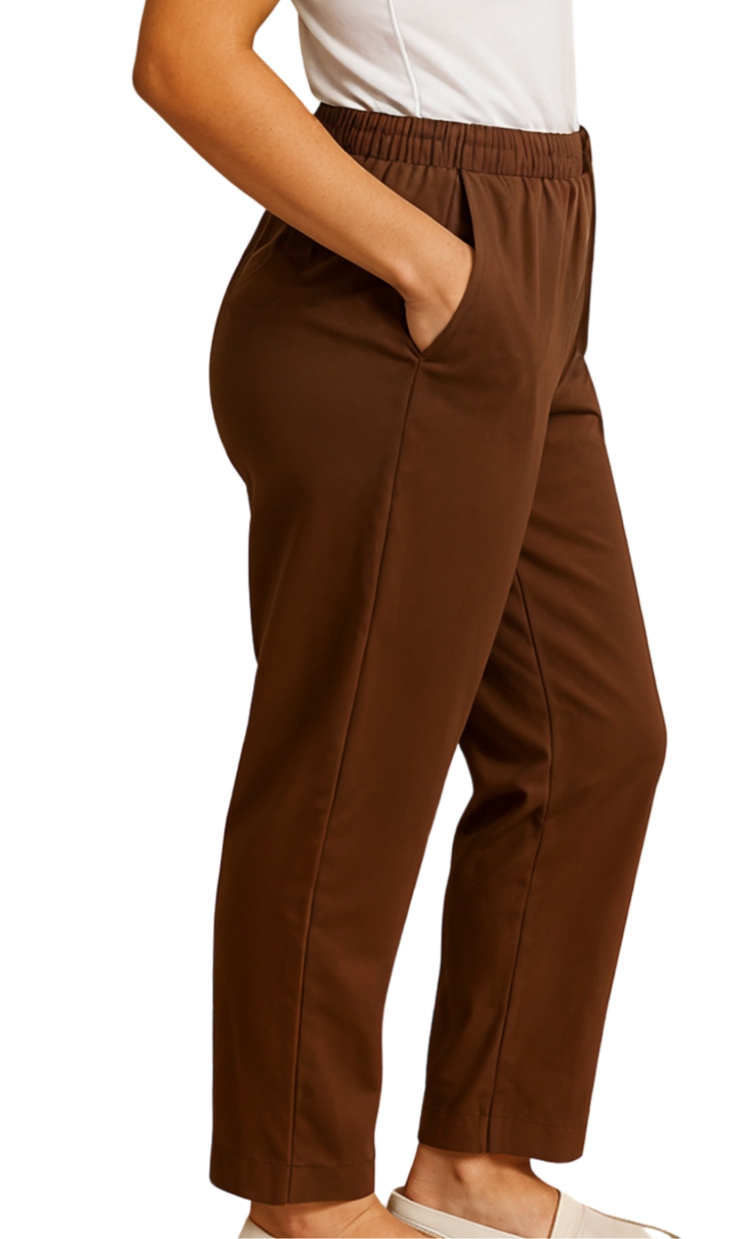 Women's Knit Pull on Pants - Cotton Blend with Flat Front waistband 20