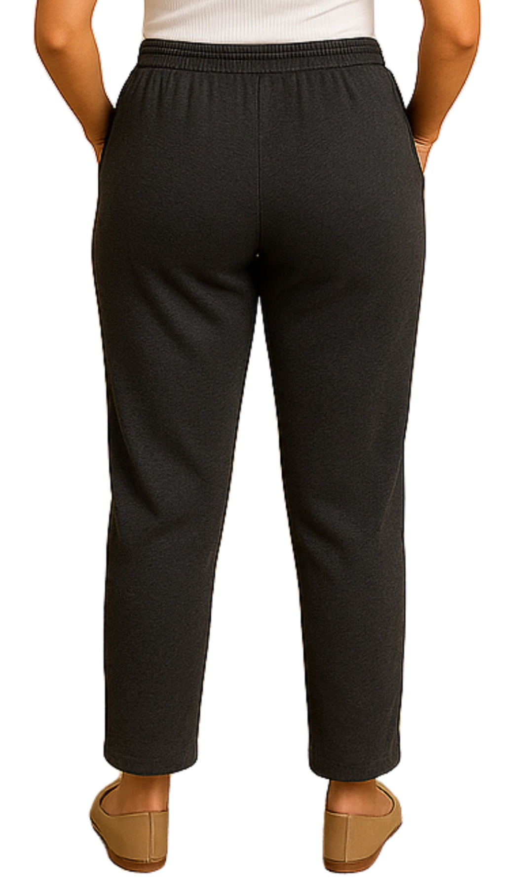 Women's Knit Pull on Pants - Cotton Blend with Flat Front waistband 41