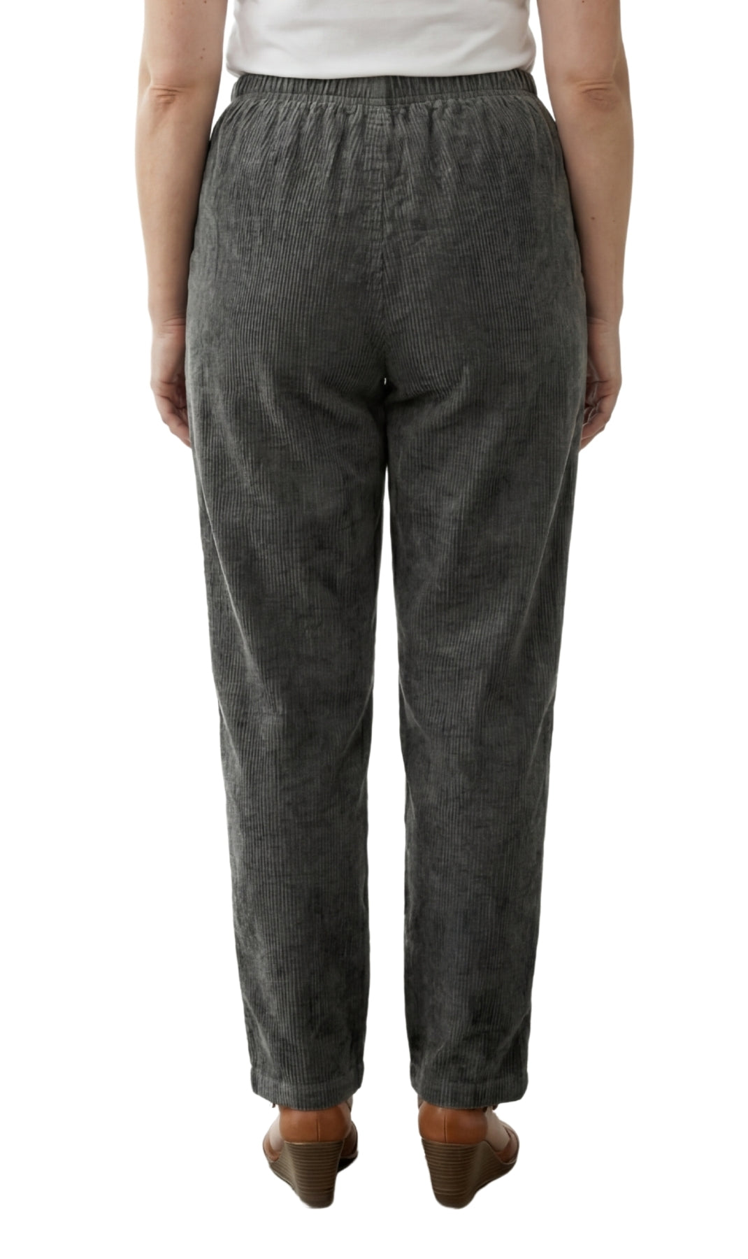 Womens Pull On Fine Wale Corduroy Pants with soft-covered elastic waist 20