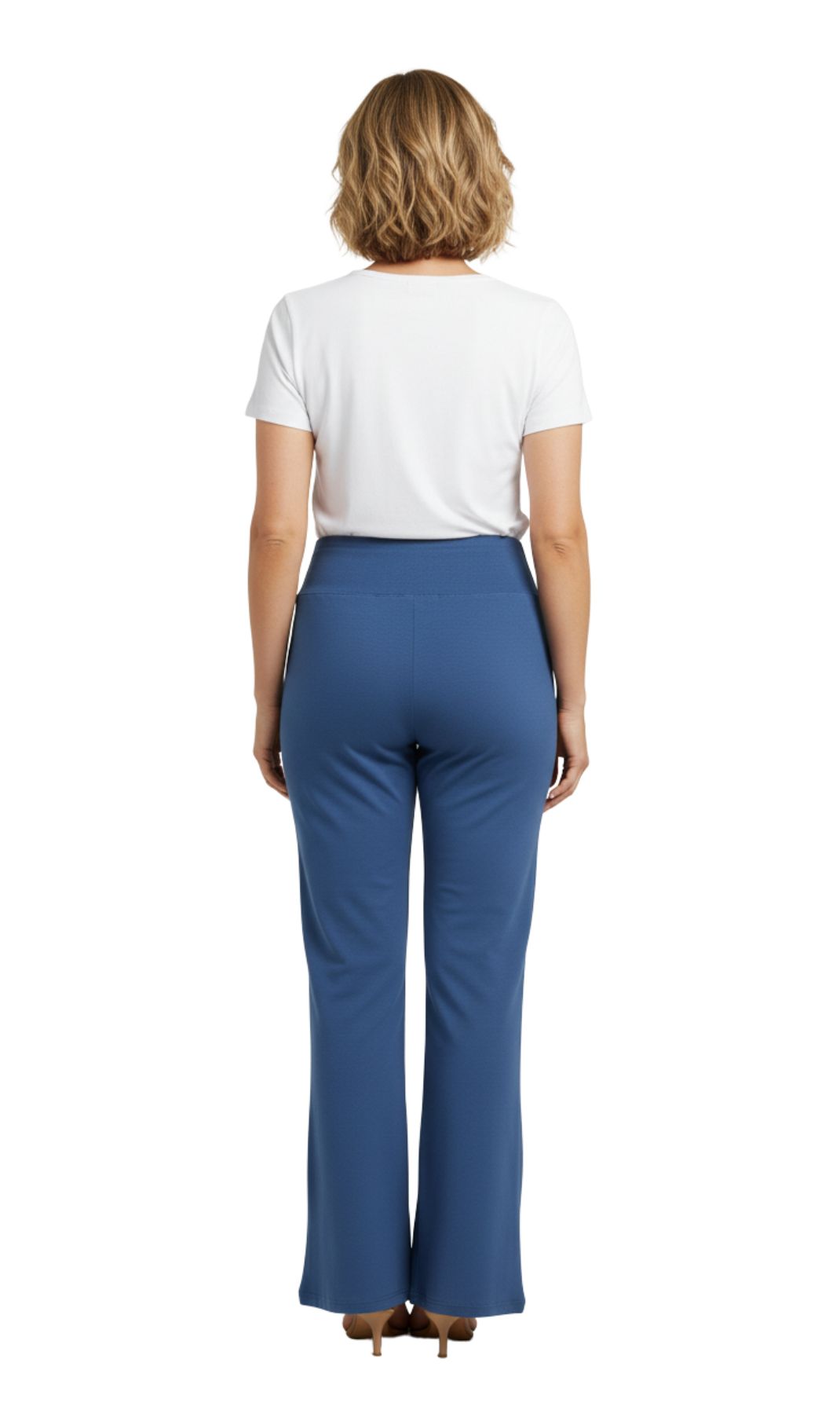 Turtle Bay New York Women's Cotton Stretch Bootcut Legging Navy Full Back 