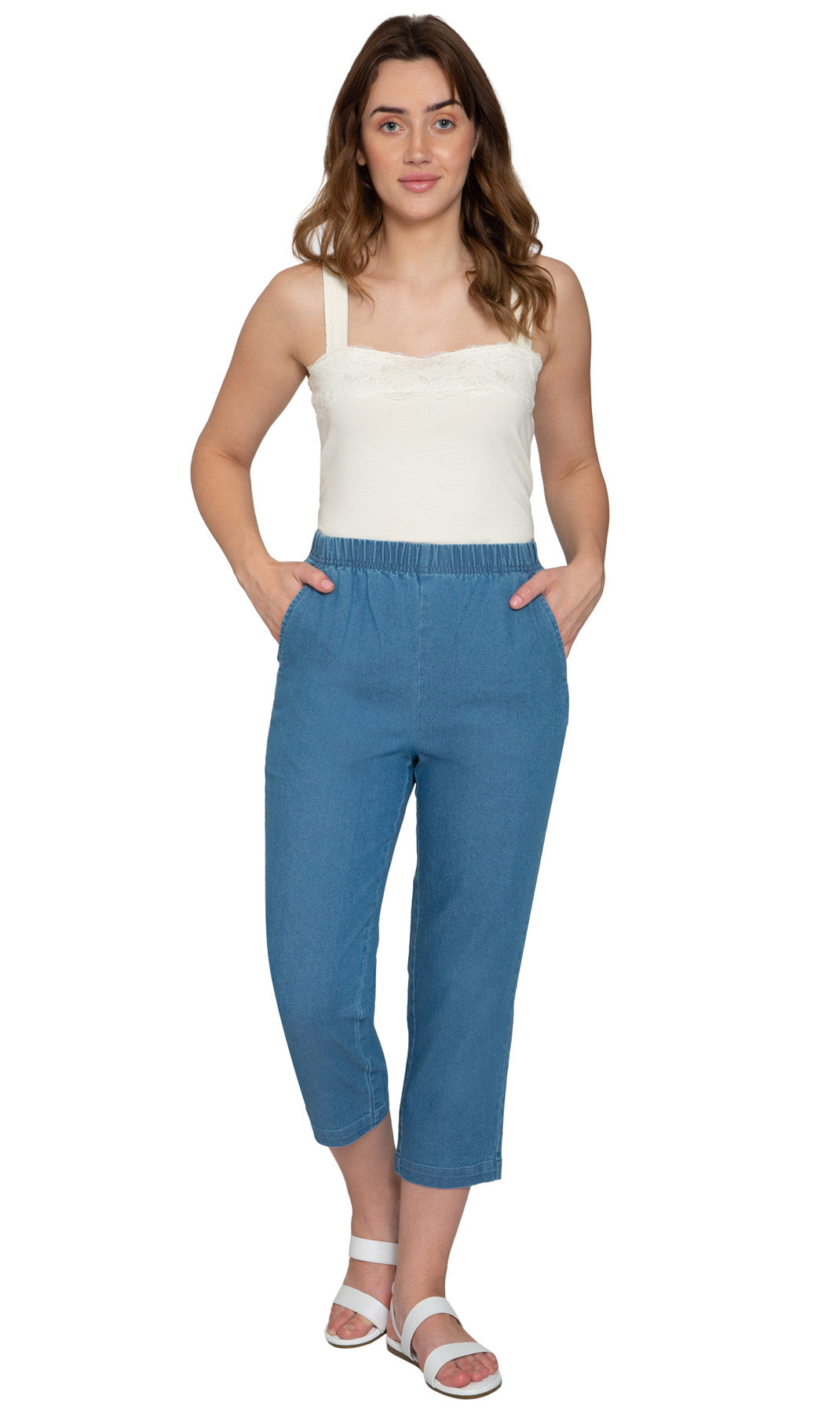 Women's Stretch Denim CaprisÔÇô Lightweight Stretch Fabric for Cool Comfort TURTLE BAY APPAREL