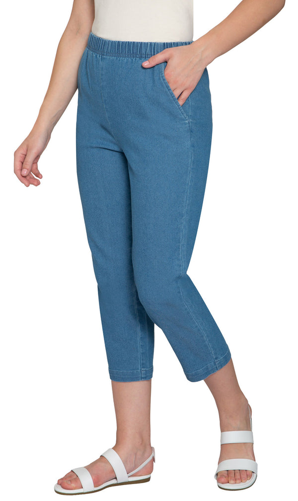 Women's Stretch Denim CaprisÔÇô Lightweight Stretch Fabric for Cool Comfort TURTLE BAY APPAREL