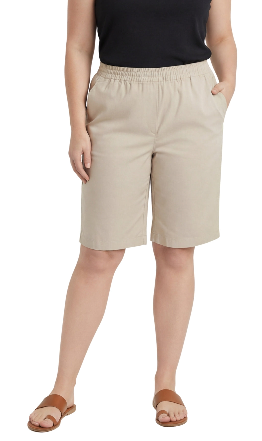 Women's Easy Pull on Bermuda Shorts in Denim and Twill 40