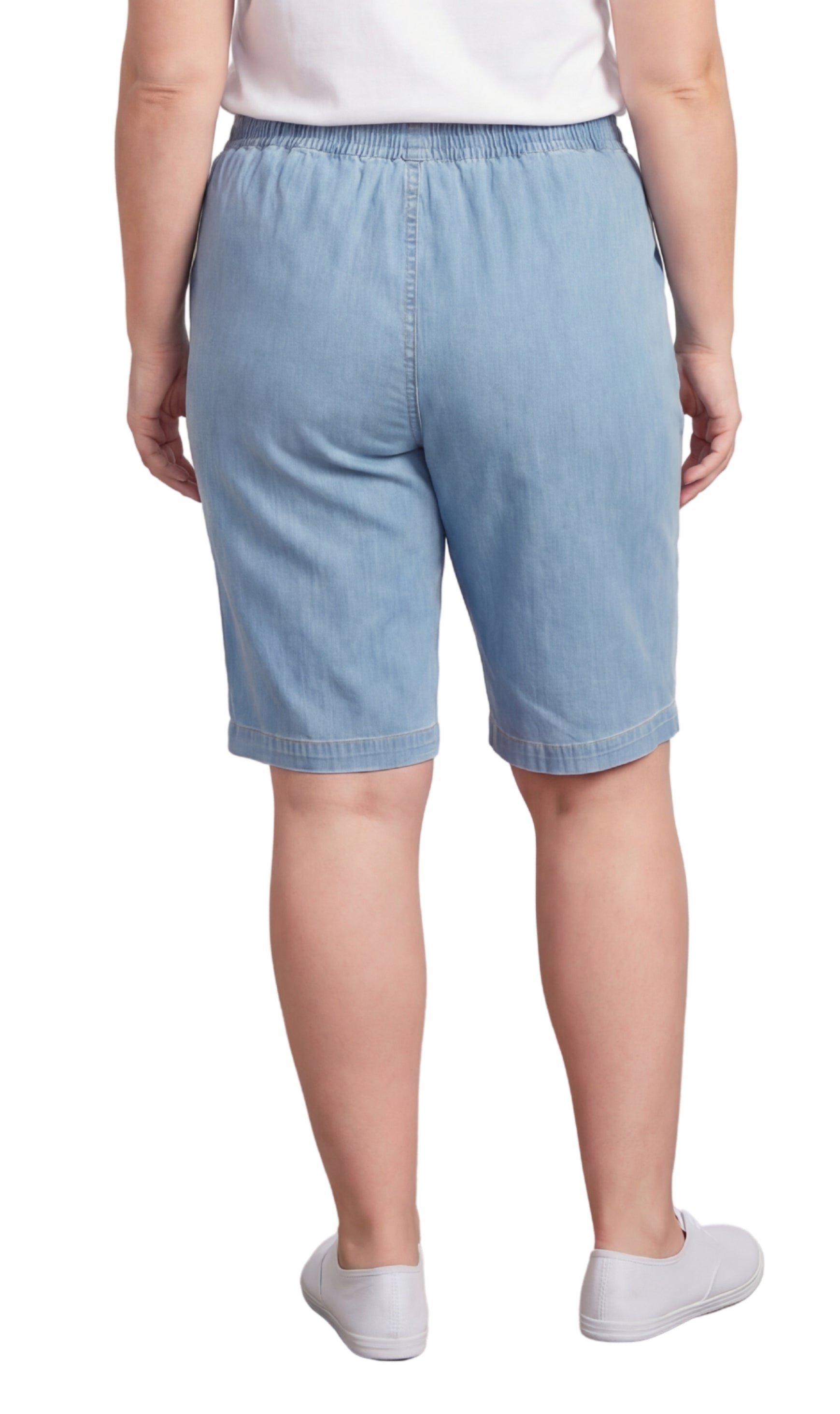 Women's Easy Pull on Bermuda Shorts in Denim and Twill 10