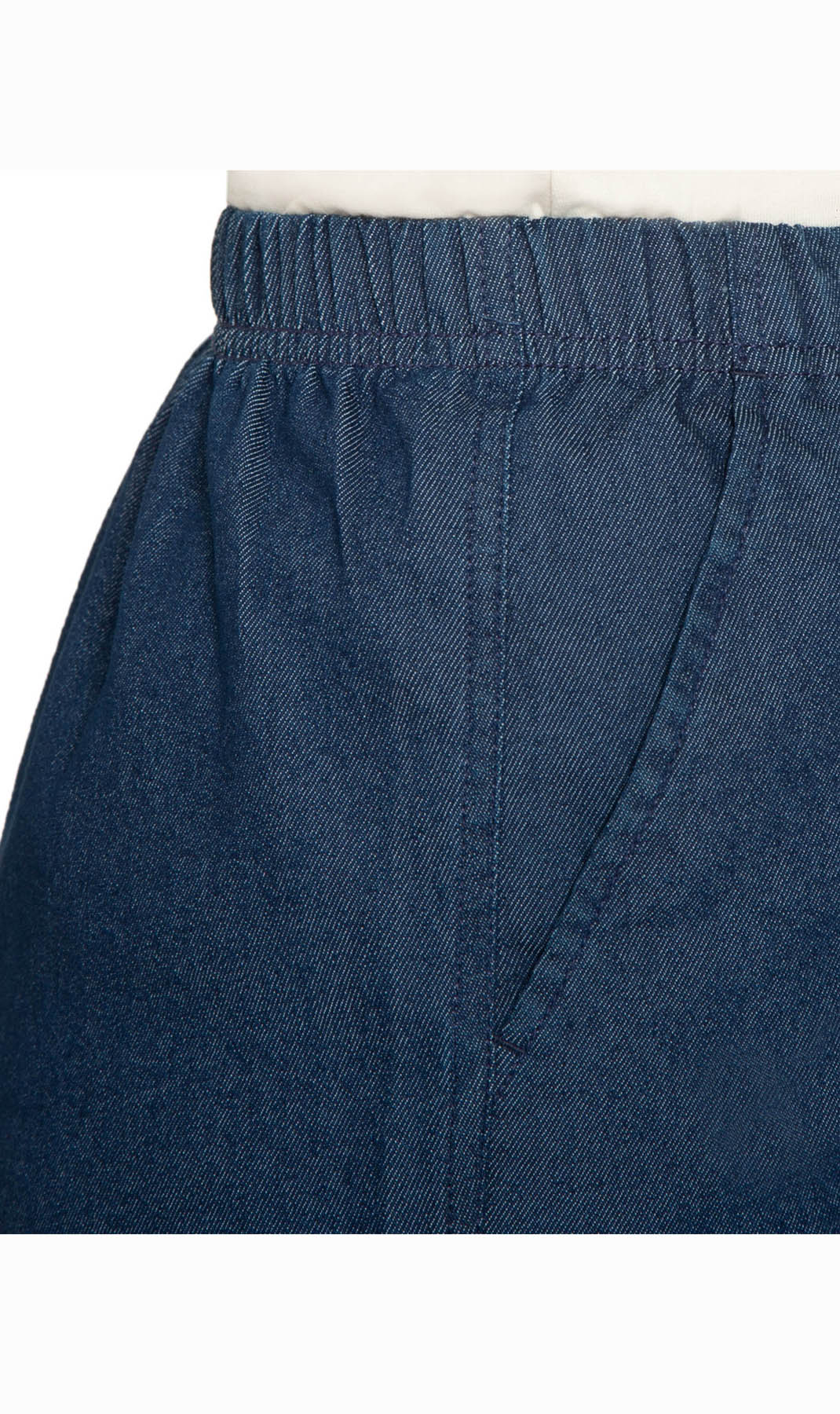 Women's Pull On Denim Shorts ÔÇô Stretch Waist Frees You from Binding Zippers and Buttons - Indigo - Pocket - TURTLE BAY APPAREL
