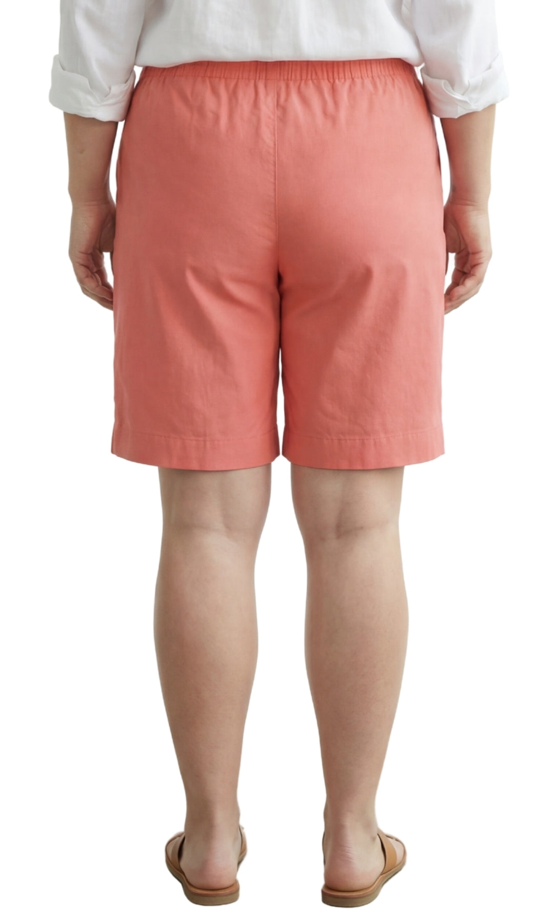 Women's Pull On Denim & Twill Shorts with stretch waist - No zipper or buttons 36