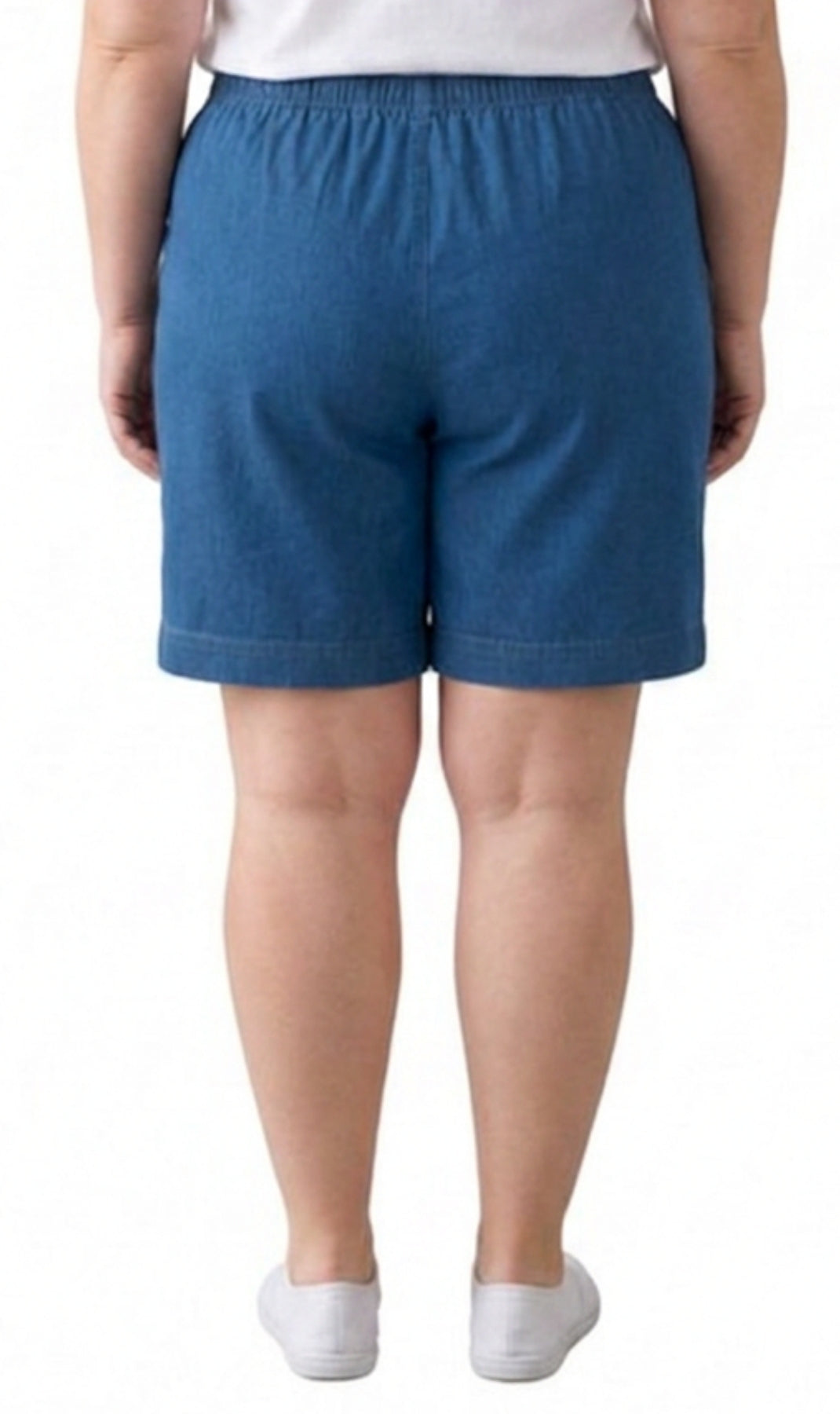 Women's Pull-On Denim and Twill Shorts — Stretch Waist No Zipper 40
