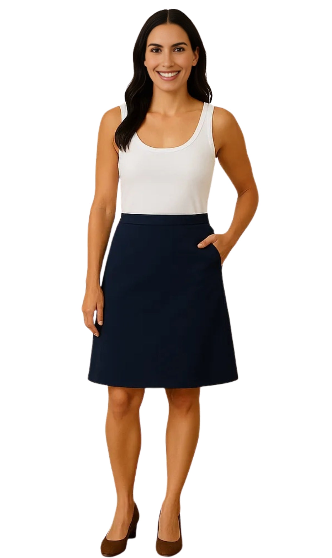 Women's Pull on Skort in Twill with Elastic Waist and Front Pockets 11