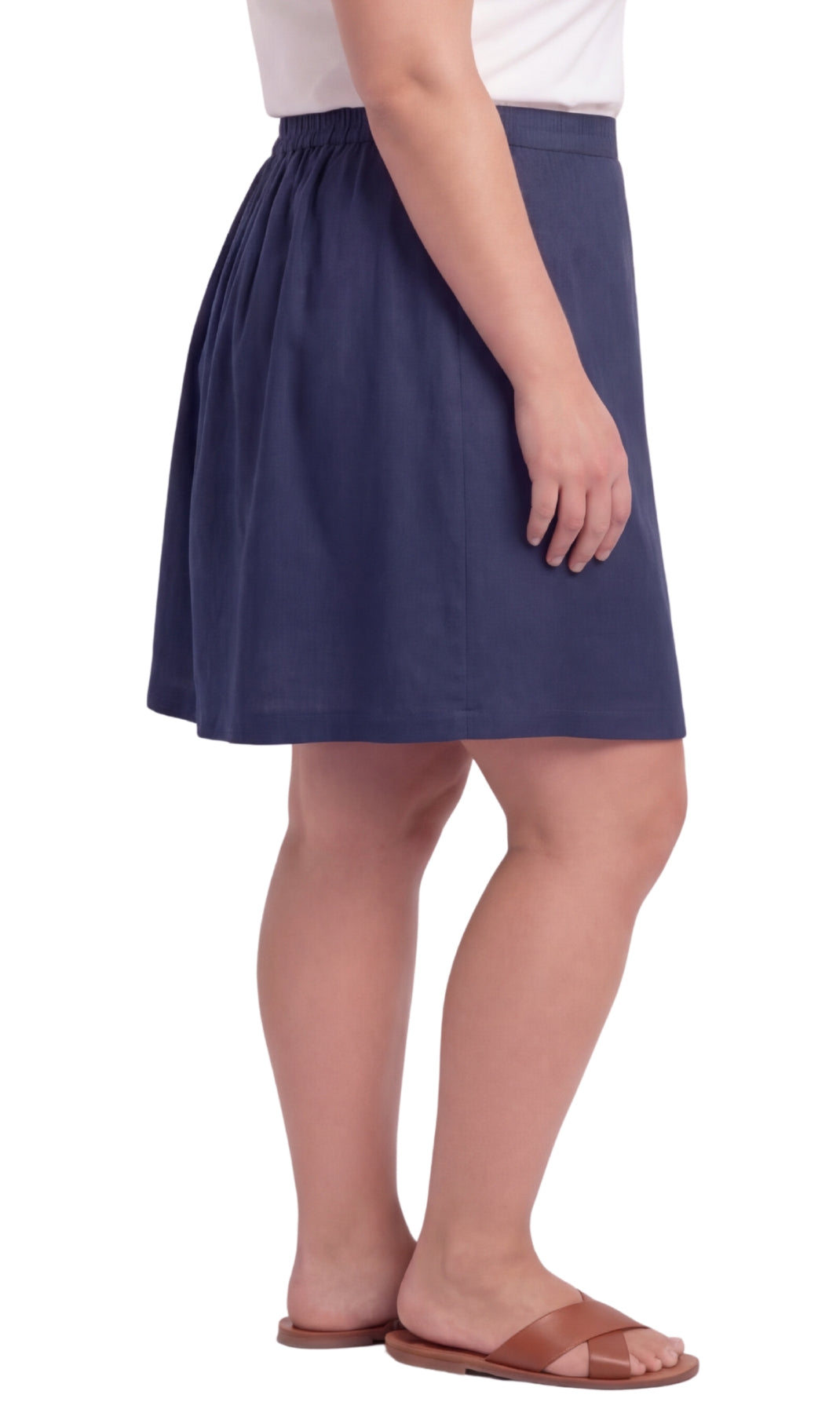 Women's Pull on Skort in Twill with Elastic Waist and Front Pockets