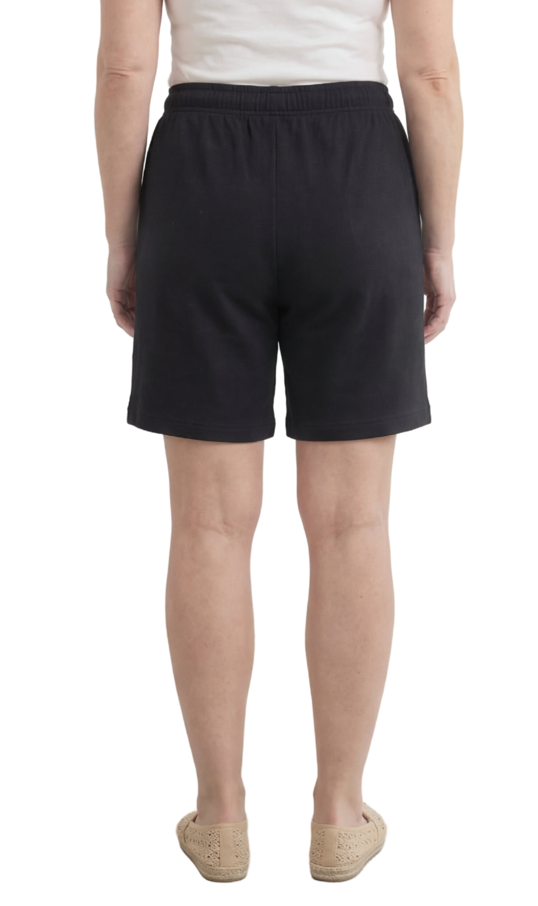 Women's Interlock Knit cotton Shorts with Elastic Waist and Adjustable Drawstring