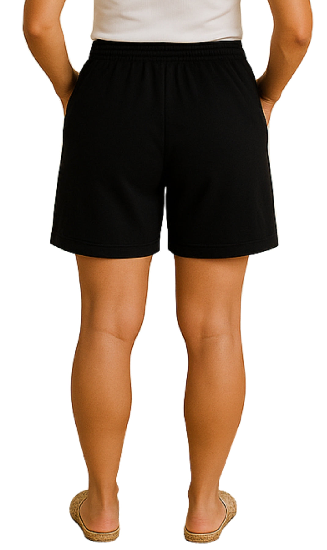 Women's Interlock Knit cotton Shorts with Elastic Waist and Adjustable Drawstring