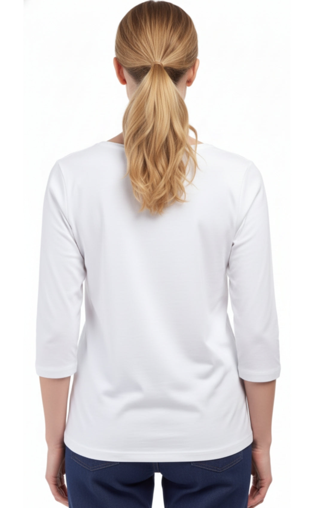 Women's 3/4 Sleeve Crew Neck Top — Comfortable Jersey Knit 41