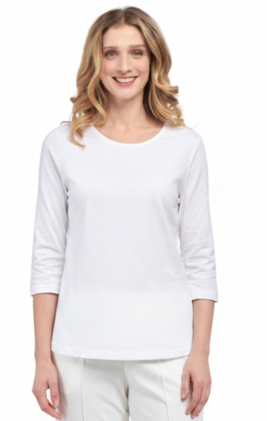 Women's 3/4 Sleeve Crew Neck Top — Comfortable Jersey Knit 40