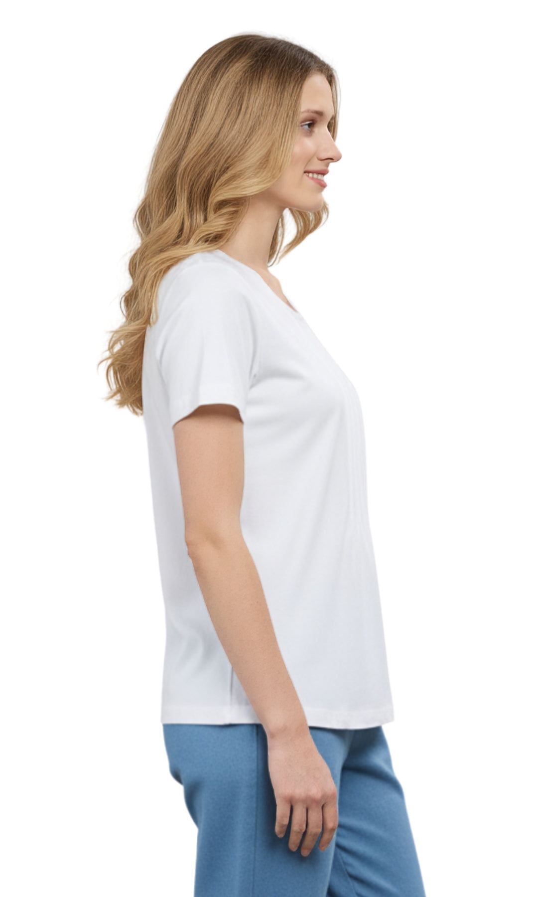 Women's Short Sleeve Crew Neck T-Shirt — Relaxed Fit Cotton Blend 41