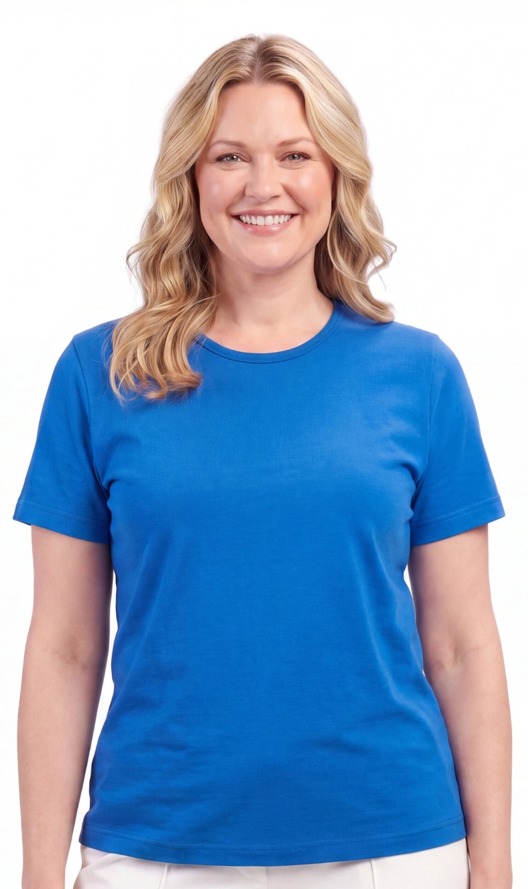 Women's Relaxed Fit Short-Sleeve Crew neck knit Tee Shirt