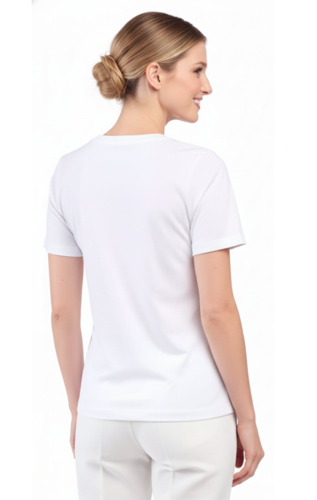 Women's Short Sleeve Crew Neck T-Shirt — Relaxed Fit Cotton Blend 36