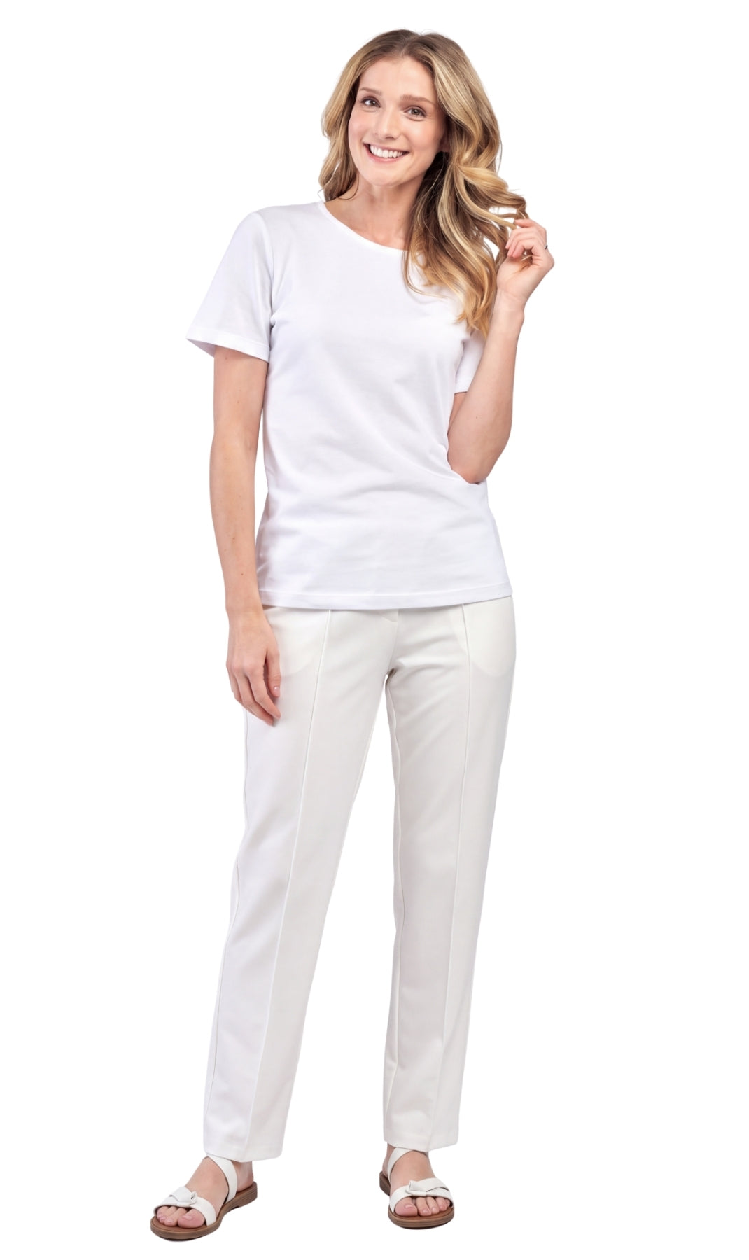 Women's Short Sleeve Crew Neck T-Shirt — Relaxed Fit Cotton Blend 35