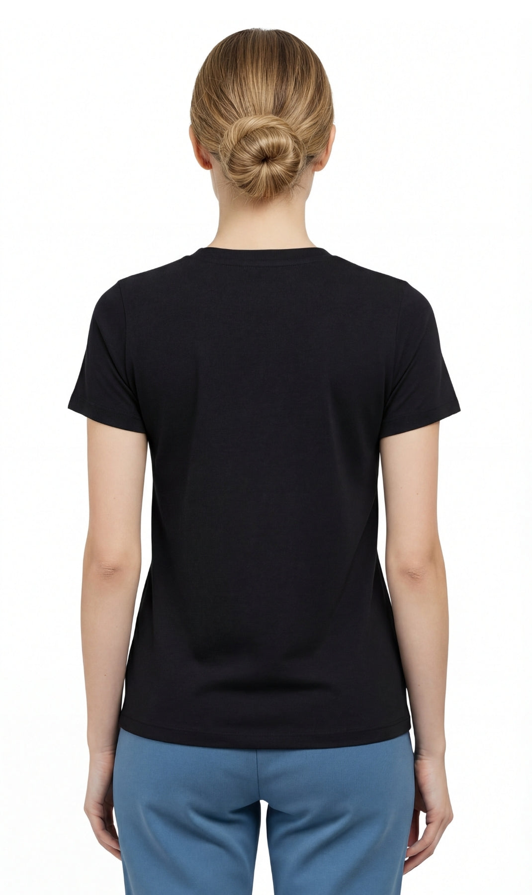 Turtle Bay Apparel Women's Perfect Short-Sleeve V-Neck Tee Shirt – Black