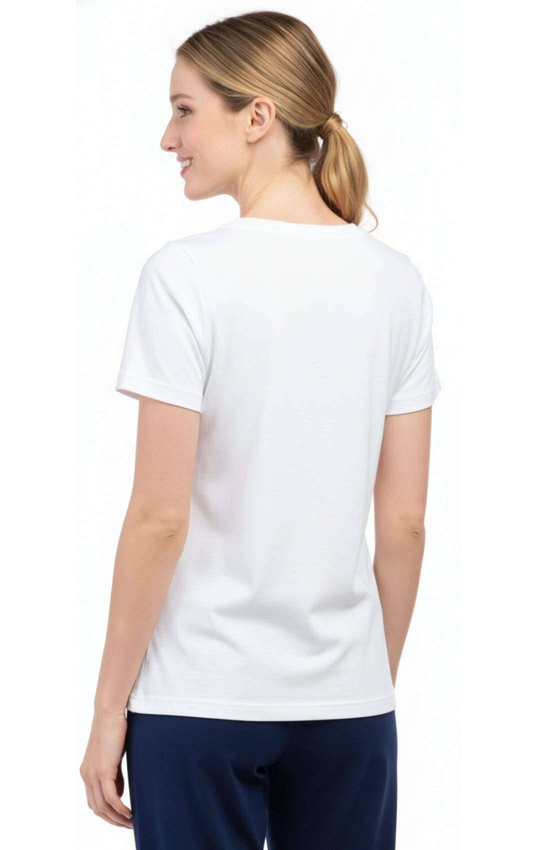 Women's Short Sleeve V-Neck T-Shirt — Wrinkle Resistant Cotton Blend 36