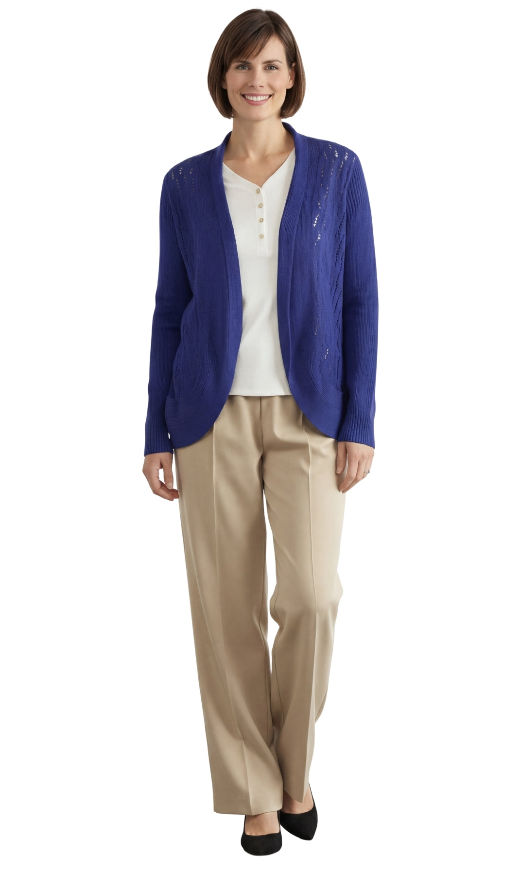 Turtle Bay New York Women's Open Front Glitter Shrug in Soft Acryllic royal full