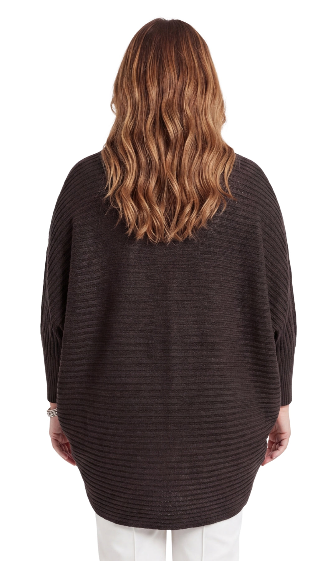 Turtle Bay Apparel Women’s Cocoon Sweater – Soft Acrylic Lightweight Cardigan, Open Front Layering Top, One Size Fit, Cozy Casual Wear Black back
