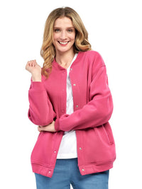 Turtle Bay New York Womens Snap Up Jacket - Soft, Fleecy Lining for Three-Season Comfort rose front