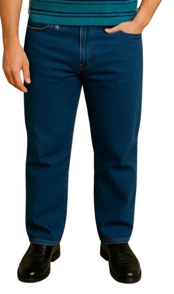 Men's Casual Elastic Waist Denim & Twill Pull on Jeans Pants