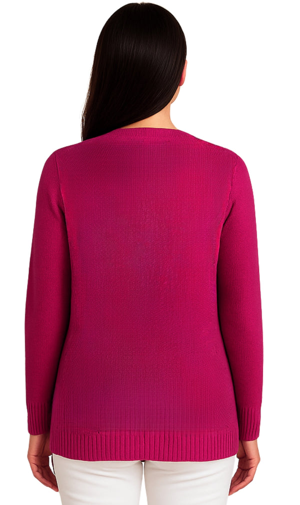 Women's Open Front Curved Hem Pointelle Shrug in Soft Acryllic