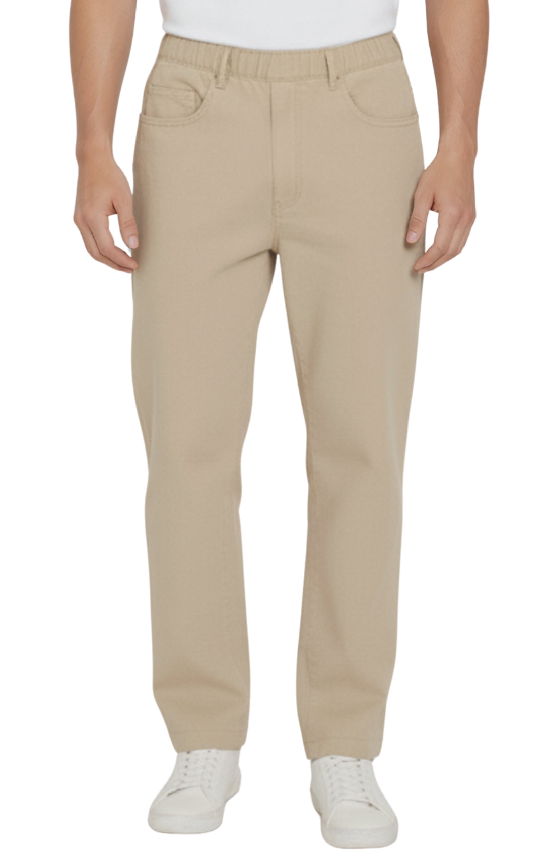 Men's Casual Elastic Waist Denim & Twill Pull on Jeans Pants 15