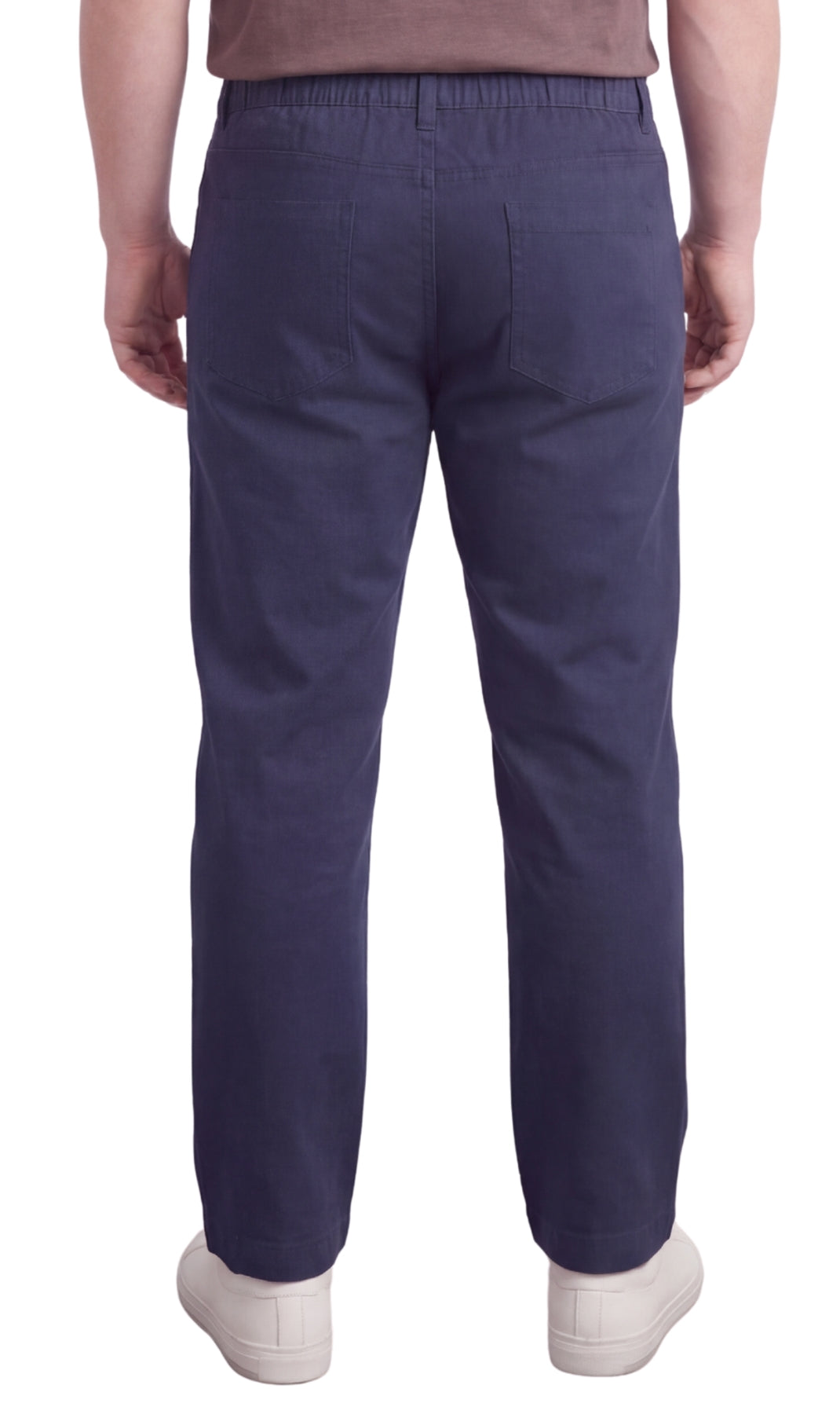 Turtle Bay New York Men’s Lightweight Casual Elastic Waist Pull-On Jeans – Denim & Twill Pants with Easy Fit med navy back