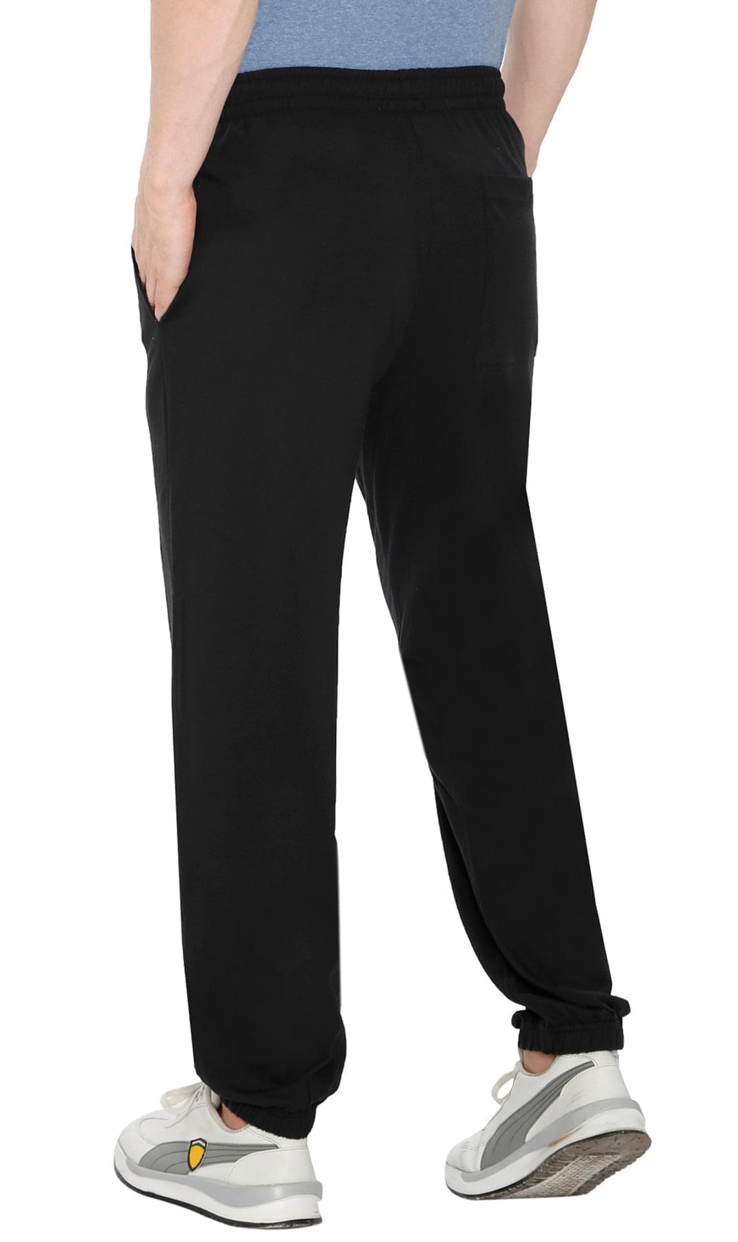 Men's Knit Pants - Pull On Elastic Waist for Effortless Dressing and Relaxed Comfort - Black - Back - TURTLE BAY APPAREL