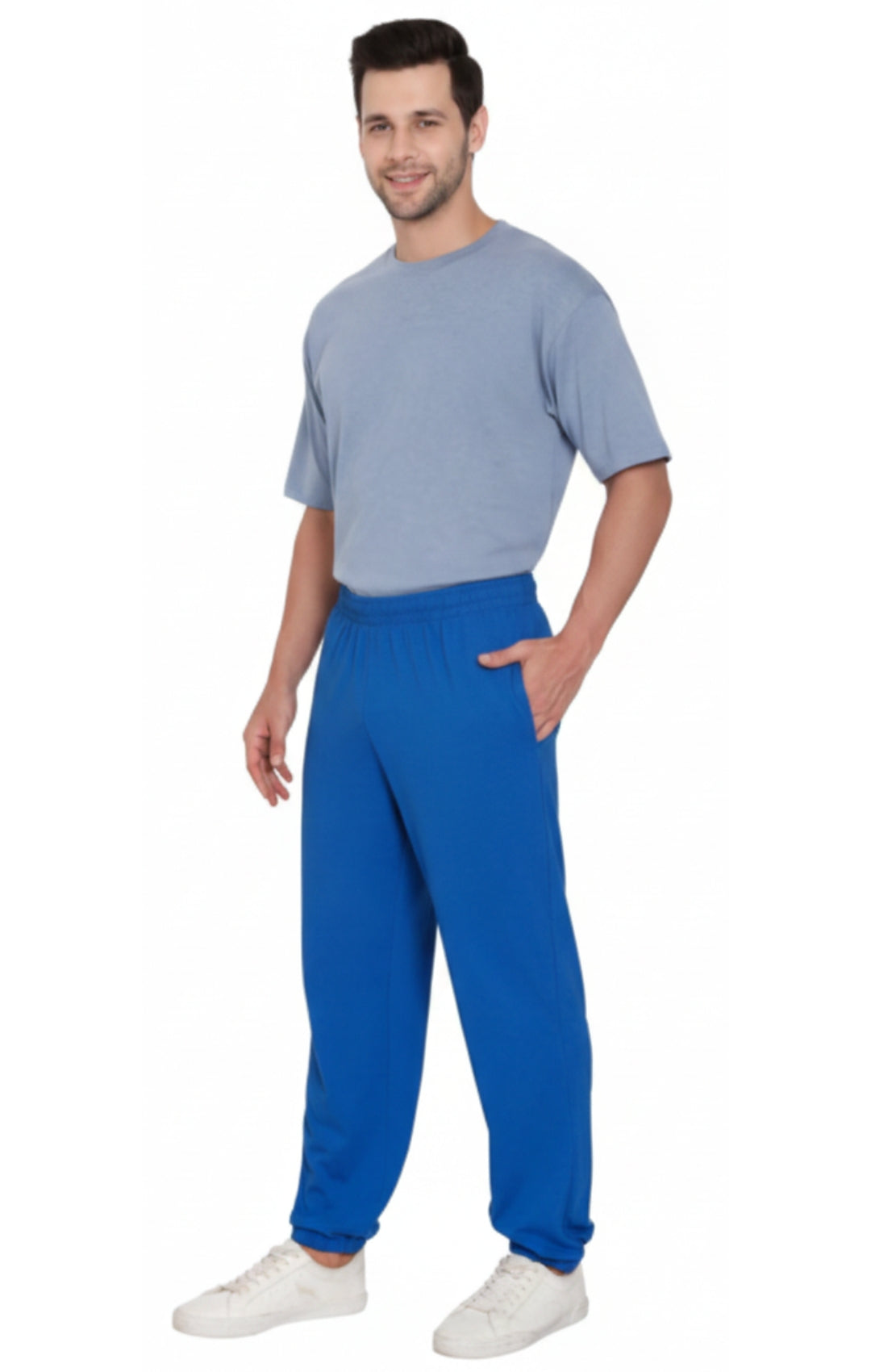 Men's Pull-On Elastic Waist Knit Pants — Relaxed Fit Lounge Pants 34
