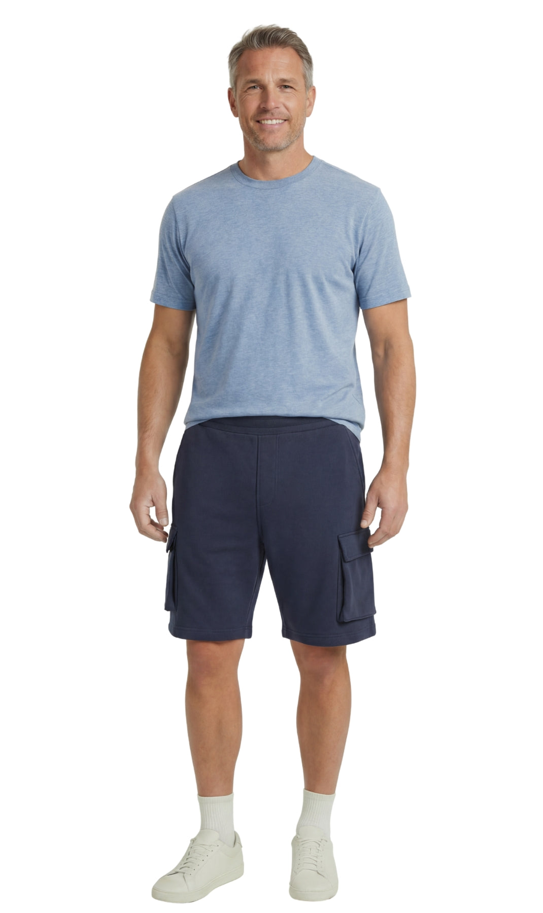 Turtle Bay New York Men's Fleece Cargo Shorts – The Sweat Shorts You'll Wear Everywhere Dark Navy full