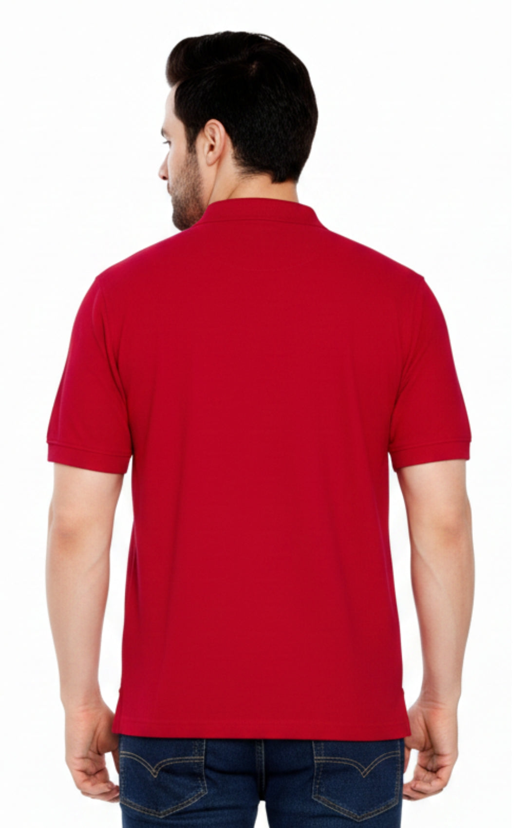 Men's Short Sleeve Pique Polo Shirt in Cotton Blend with Front Pocket 7
