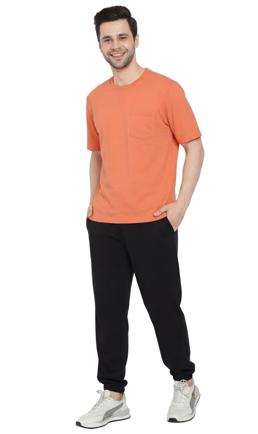 Men's Heavyweight Short Sleeve Crew Neck T-Shirt with Chest Pocket 24