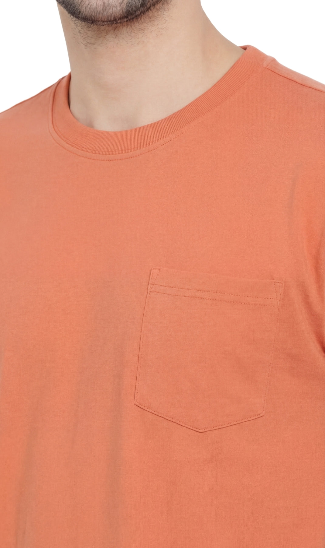 Men's Heavyweight Short Sleeve Crew Neck T-Shirt with Chest Pocket 23