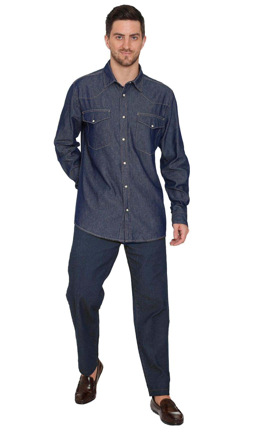Mens Western Snap Front Shirt - Black - Full - TURTLE BAY APPAREL
