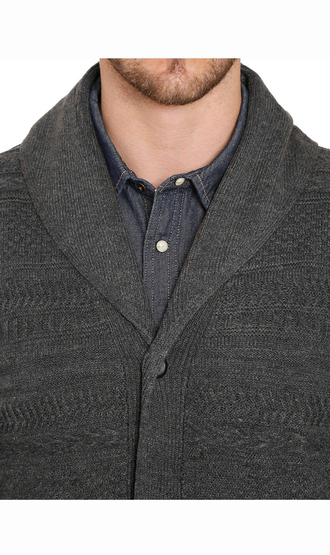 Men's Jacquard Knit Shawl Collar Cardigan Sweater 14