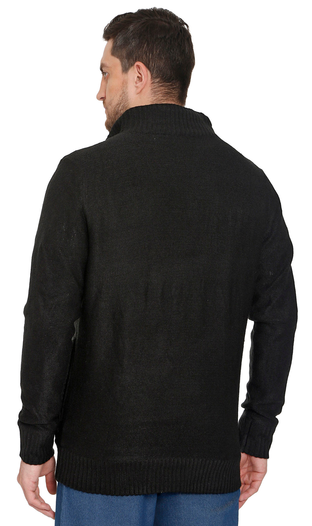 Mens Sherpa Fleece Lined Zip Front Sweater Jacket 10