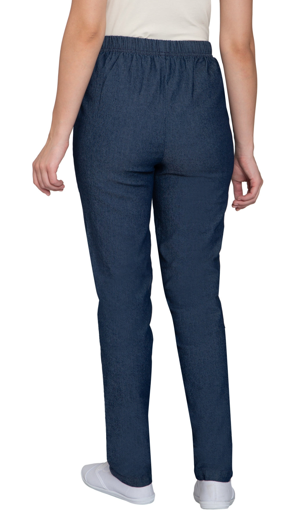 Women's Elastic Waist Pull On Jeans in Denim & Twill - Soft & Lightweight with a bit Stretch 3