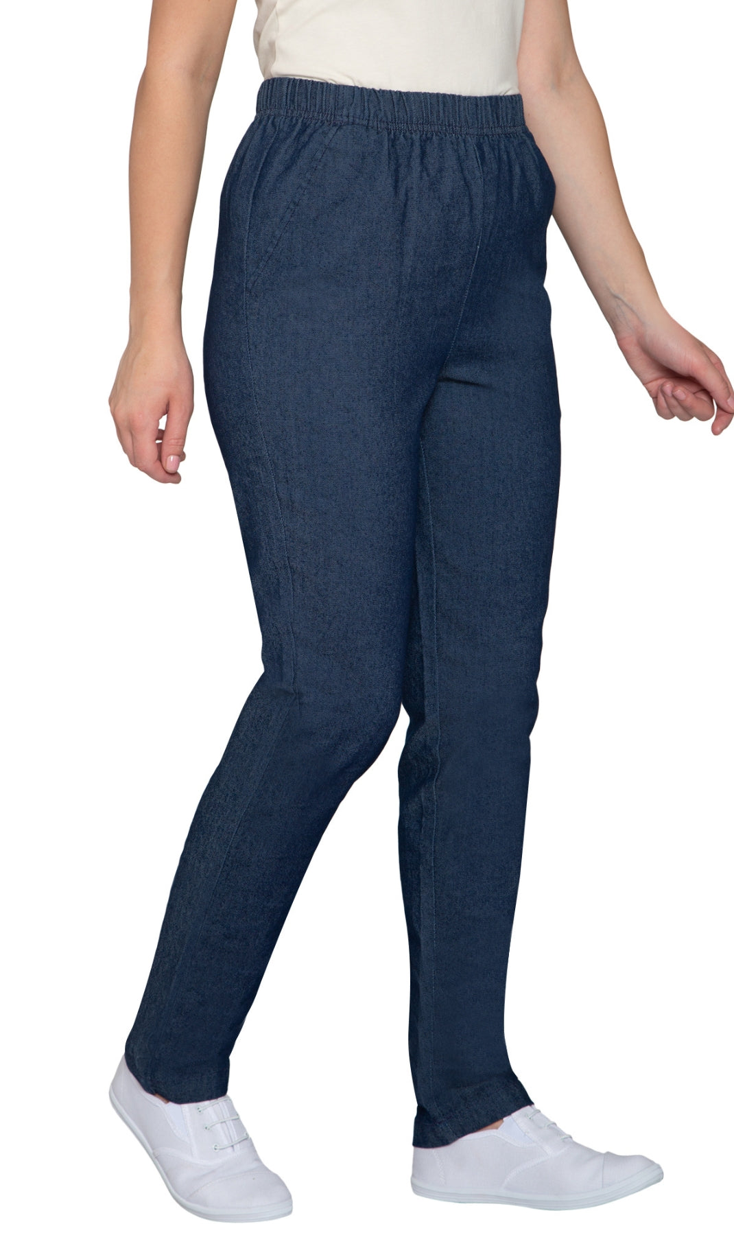 Women's Elastic Waist Pull On Jeans in Denim & Twill - Soft & Lightweight with a bit Stretch 6