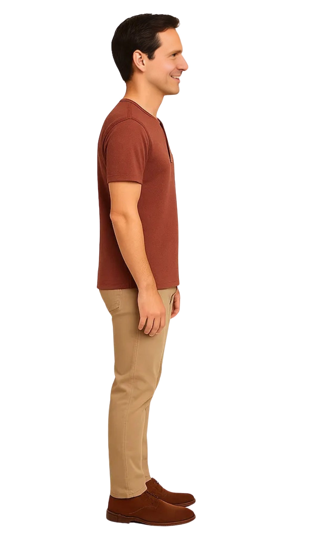 Men's Short Sleeve Henley Relaxed Fit Shirt with Pocket 19