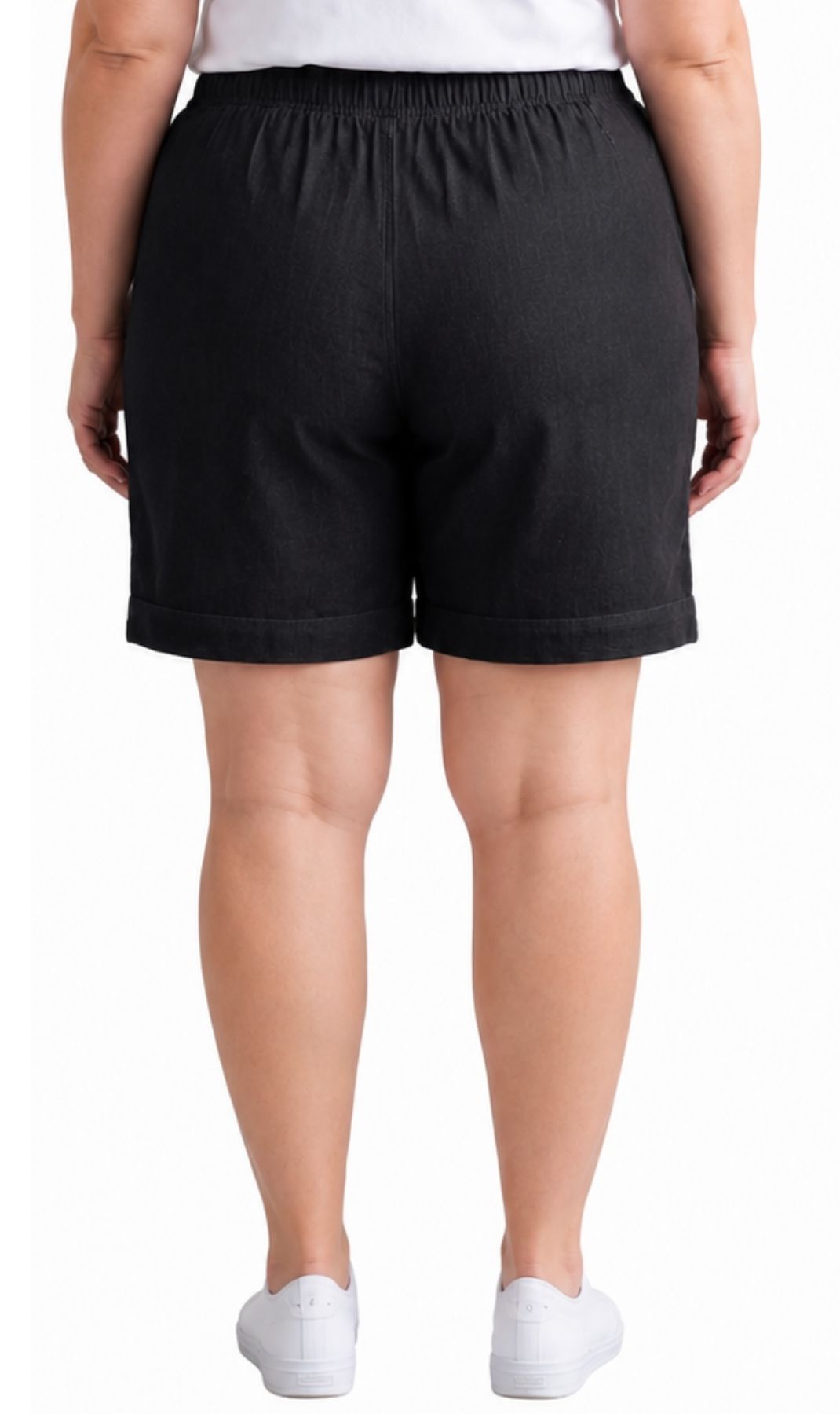 Women's Pull-On Denim and Twill Shorts — Stretch Waist No Zipper 34