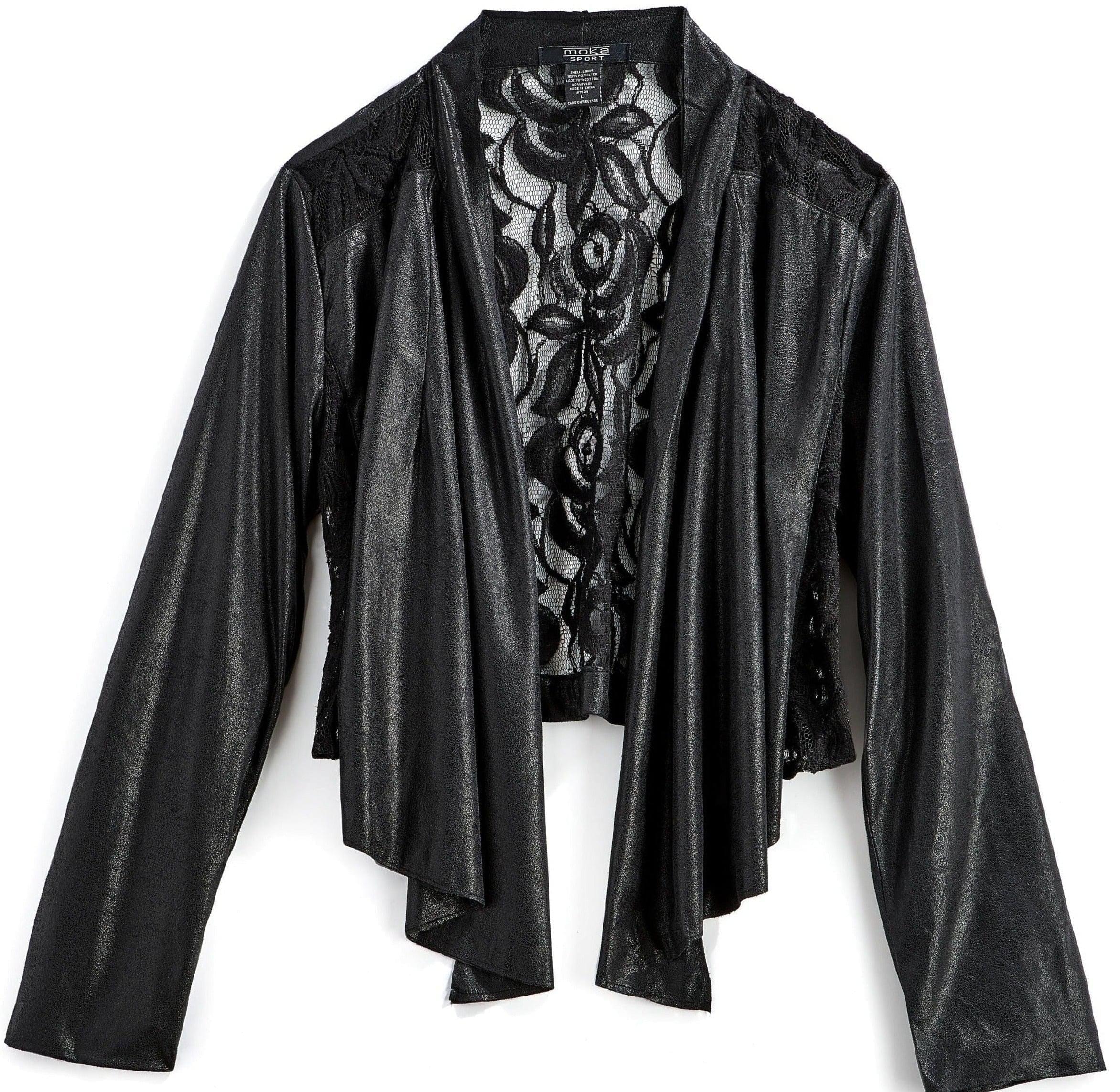 Women's Faux Suede Lace Back Crop Jacket TURTLE BAY APPAREL