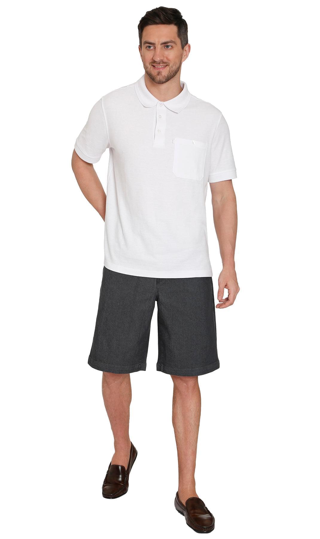 Men's Pull On Shorts - Easy Step-In Styling Free of Buttons and Snaps - Black - Full -TURTLE BAY APPAREL