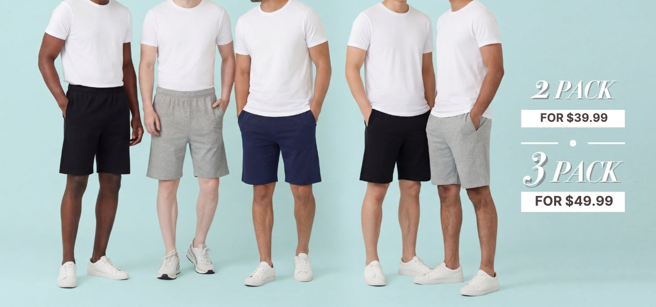Turtle Bay New York Mens_Cotton_Knit_Shorts combo pack