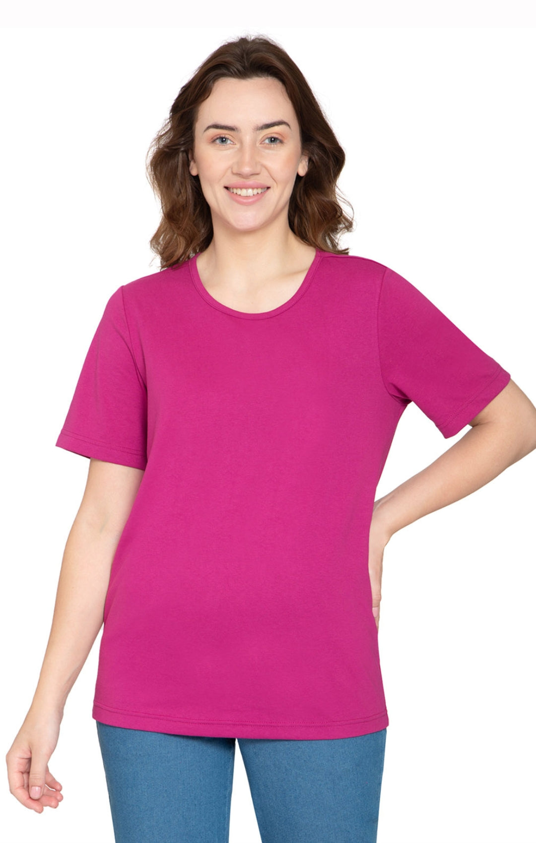 Women's Short Sleeve Crew Neck T-Shirt — Relaxed Fit Cotton Blend 24