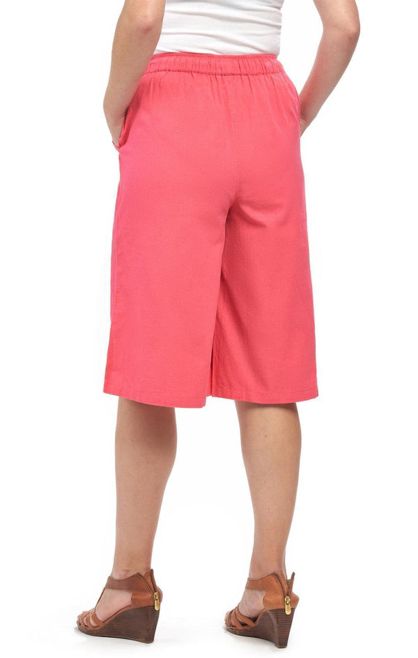 Women's Calcutta Split Skirt With Cargo Pocket -The Sportiness of Shorts, The Coolness of a Skirt -  Coral - Back - TURTLE BAY APPAREL